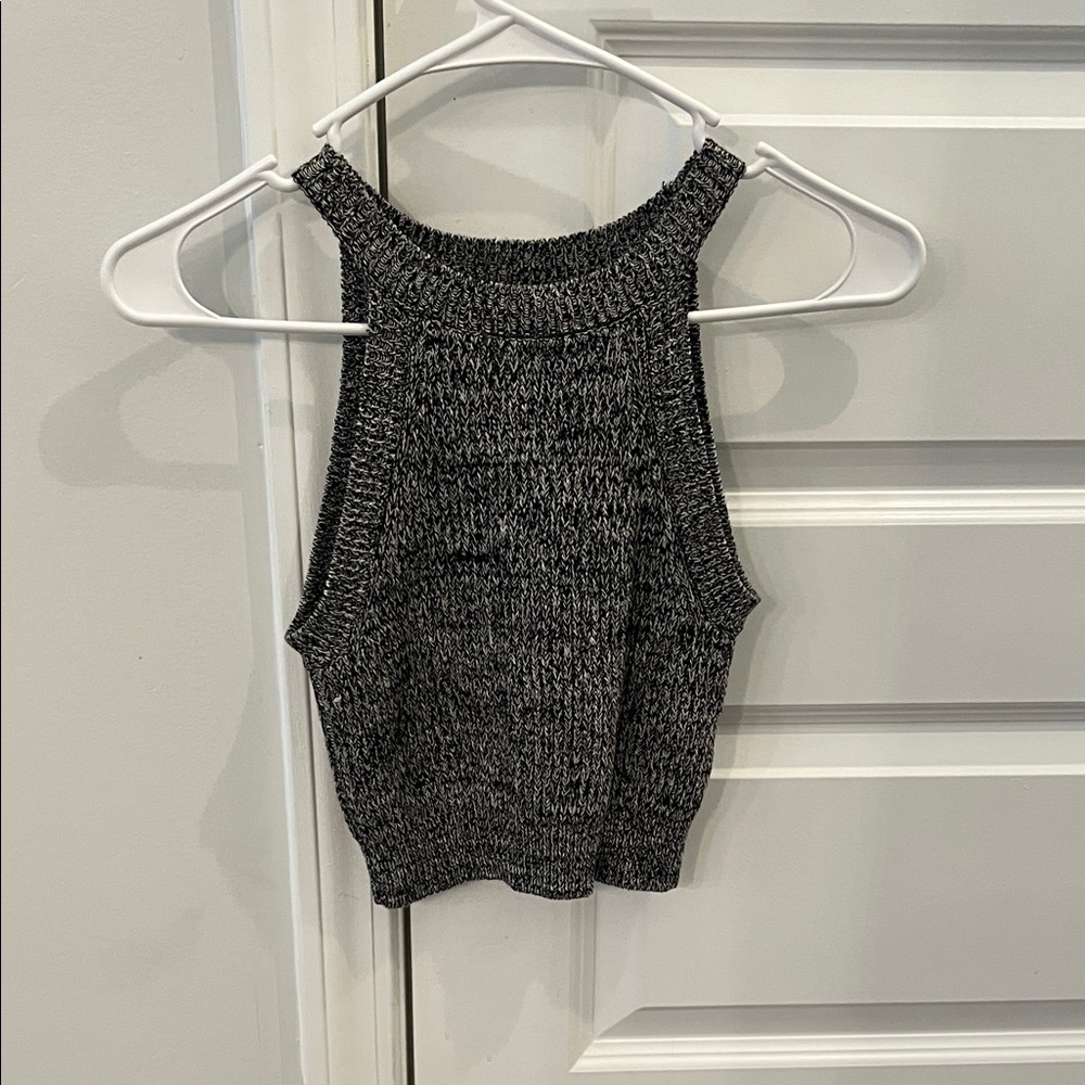 Forever 21 Black and Gray Knit Tank Top